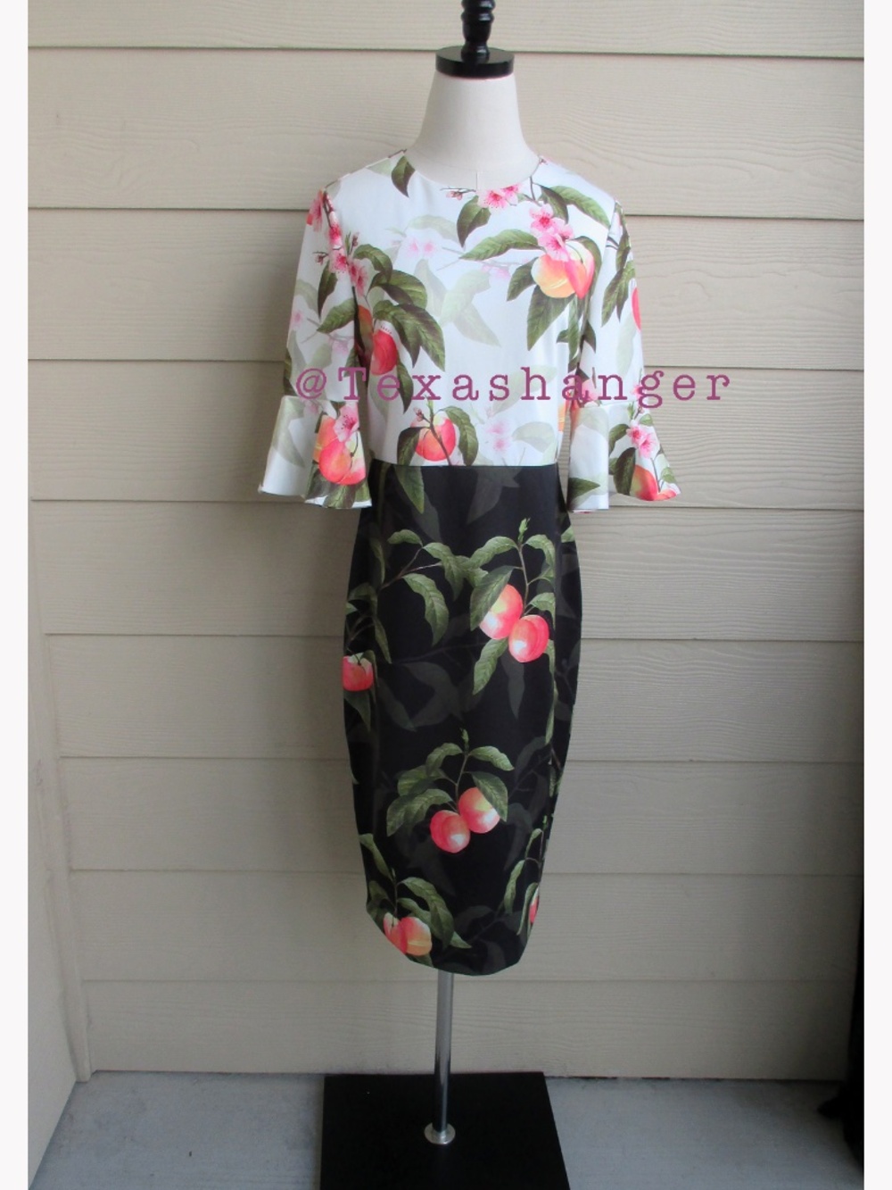 Ted Baker NWT Areea Midi Dress Size 8 Peach Blossom Print - Picture 15 of 16